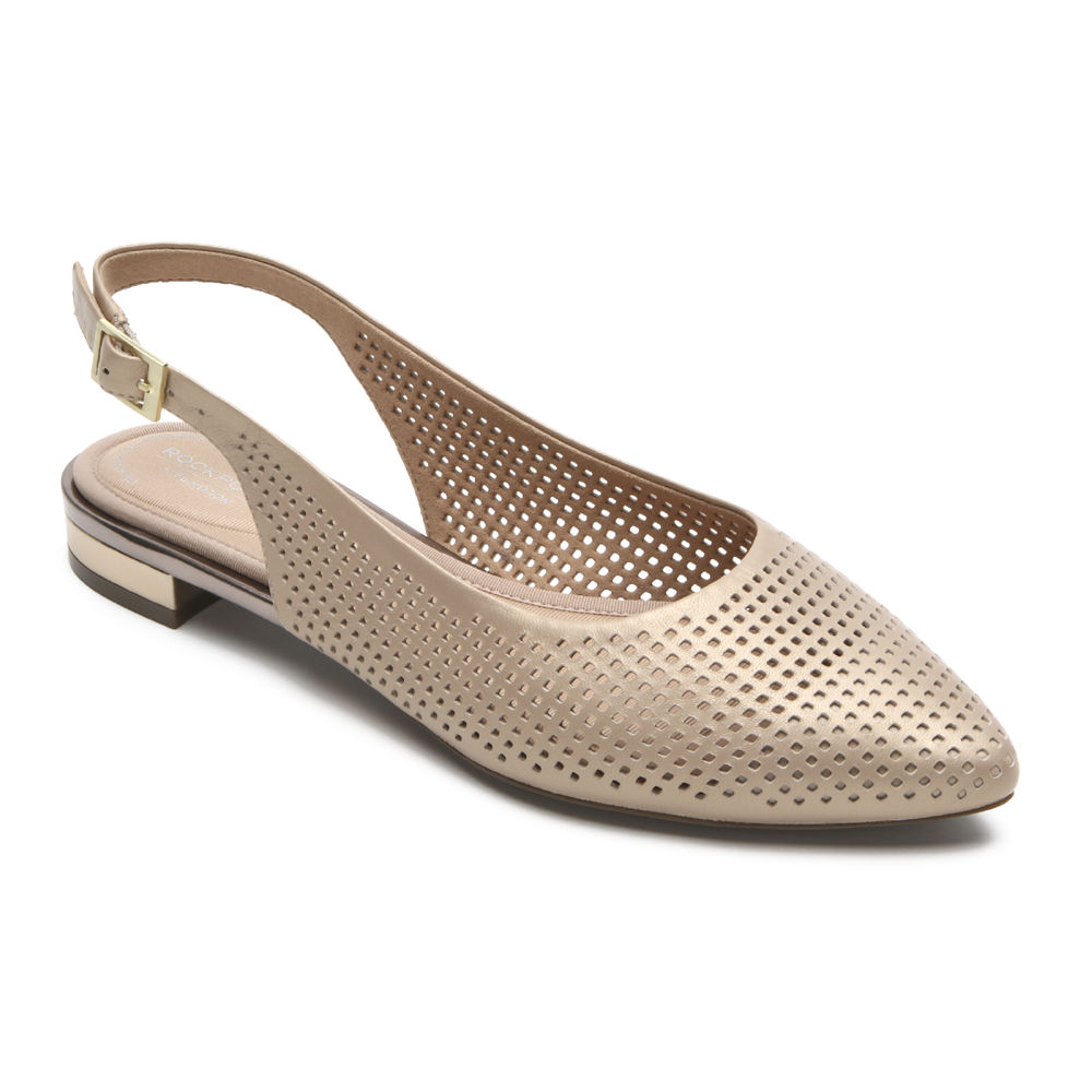 Rockport Womens Total Motion Adelyn Slingback - Flats Beige - TGA159703